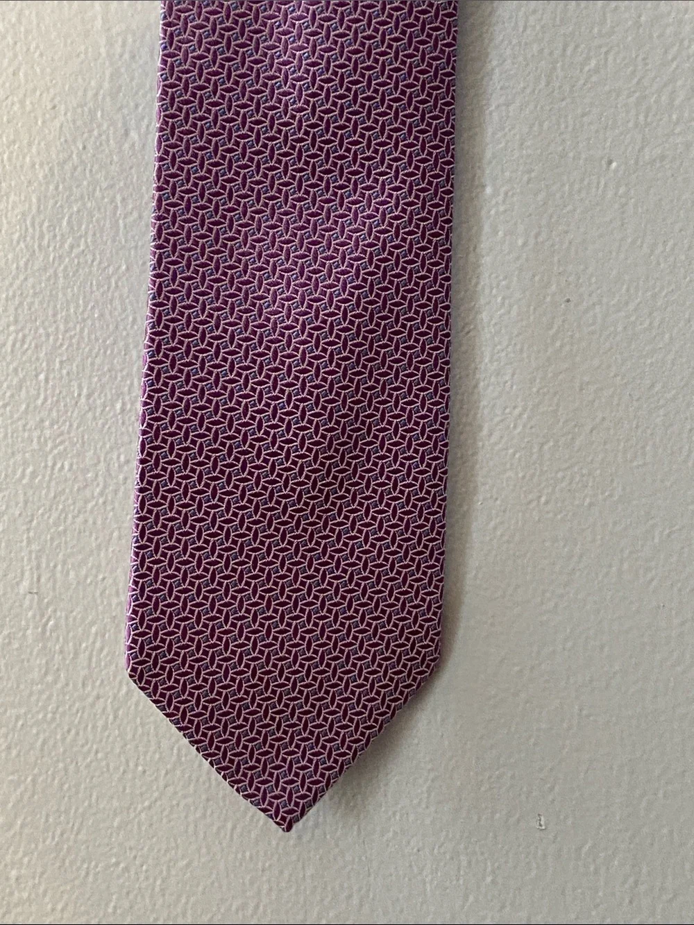 Brooks Brothers Purple Geometric Silk Tie with Blue Accents EUC